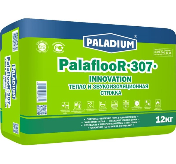 Стяжка пола теплоизоляционная PALADIUM PalaflooR-307, 12 кг